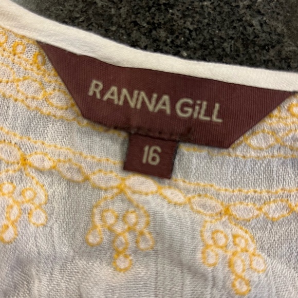 Anthropologie sleeveless top with yellow/ gold embroidered details. - Picture 7 of 8